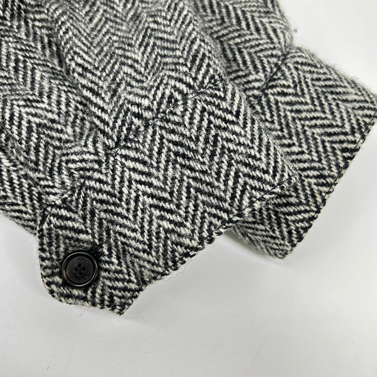 FRED PERRY Fred Perry × Harris Tweed J8150 gray herringbone wool Harrington jacket jacket