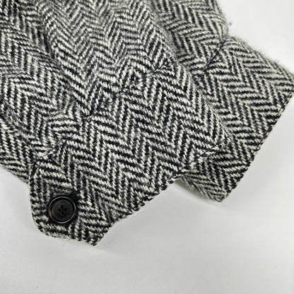 FRED PERRY Fred Perry × Harris Tweed J8150 gray herringbone wool Harrington jacket jacket