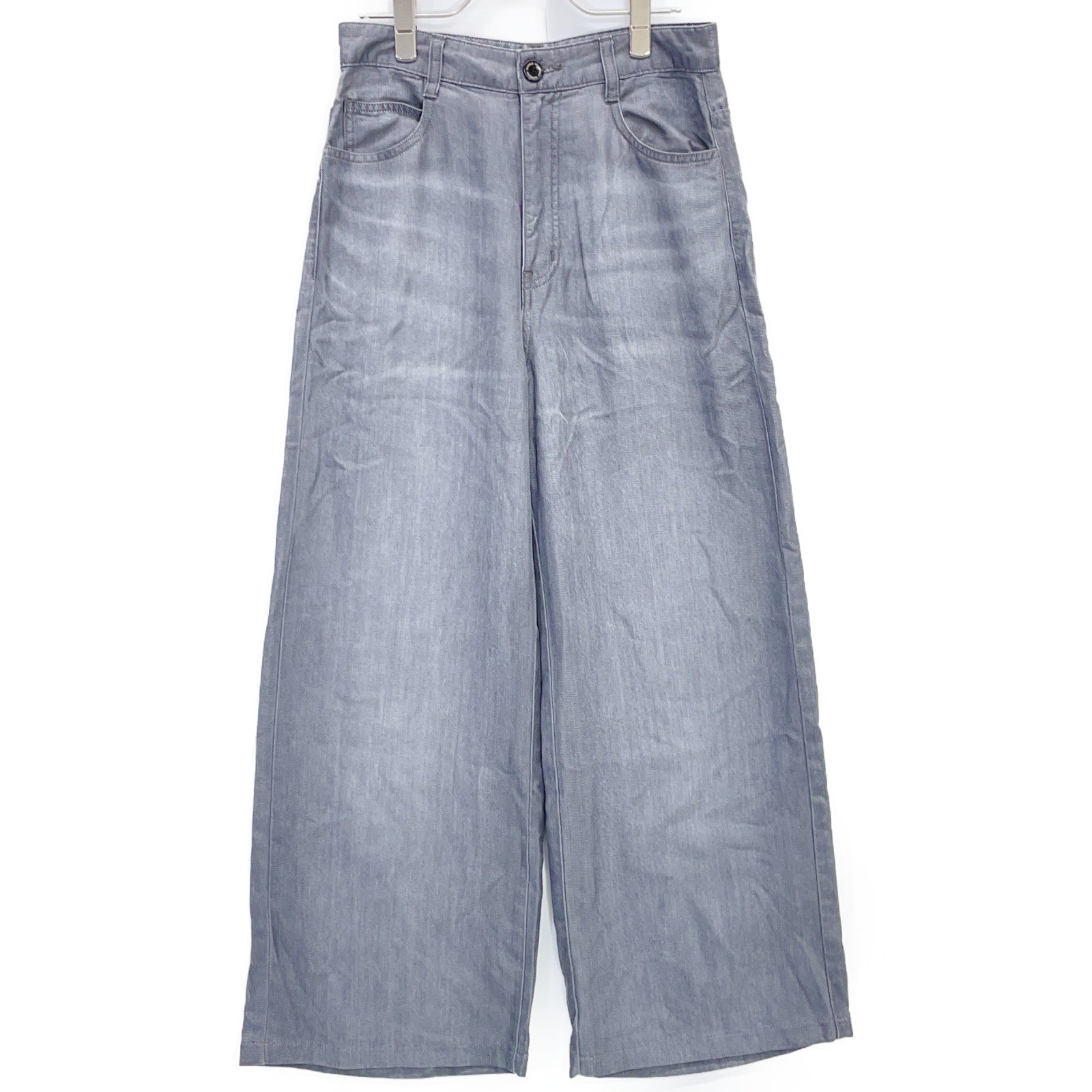 DOUBLE STANDARD CLOTHING ダブルスタンダードクロージング 26AW グレー テンセルワイドデニムパンツ ボトムス
