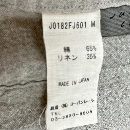 JURGEN LEHL ヨーガンレール J0182FJ601 18SS ベージュ 綿麻 比翼 ノーカラー ジャケット ジャケット