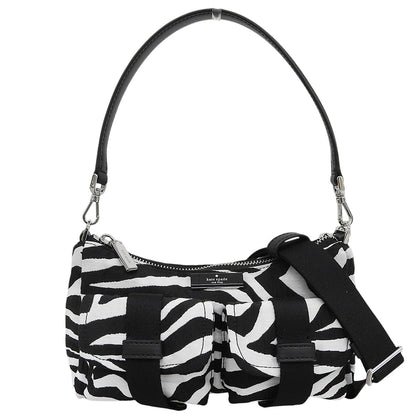 Kate spade ケイトスペード 美品 カーター ゼブラ カーゴ クロスボディ バッグ ショルダーバッグ レディース ブラック×ホワイト KO430 ショルダーバッグ