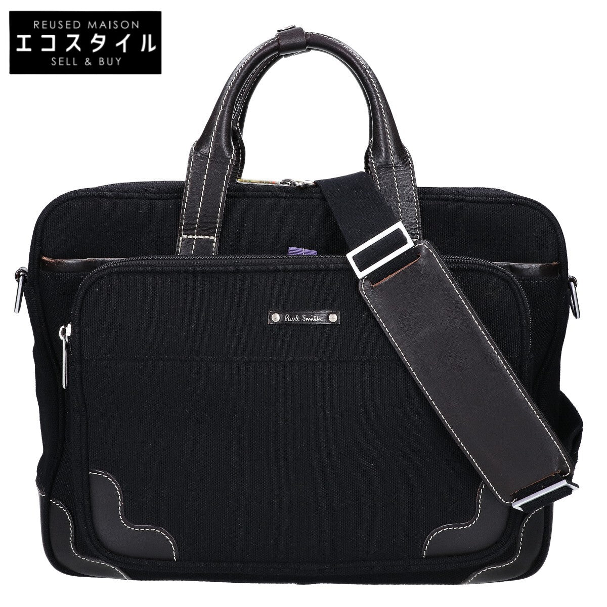 PaulSmith ポールスミス キャンバス/レザー 2WAY ビジネスバッグ ブリーフケース ビジネスバッグ ブリーフケース