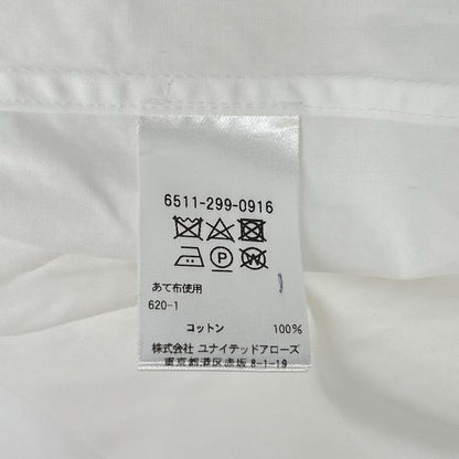 DRAWER ドゥロワー ホワイト フロントフリルクルーネックシャツ トップス