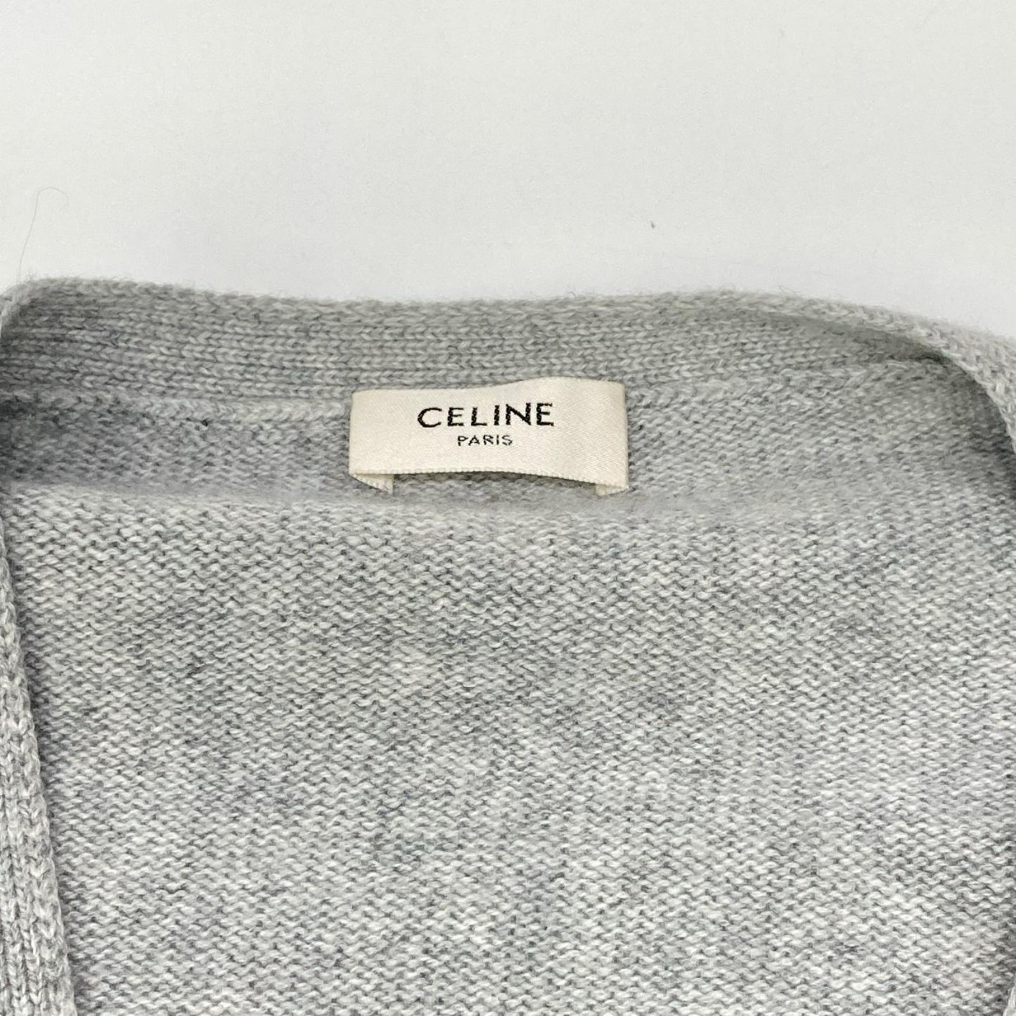 CELINE セリーヌ 2A00O152I グレー エディ期 カシミヤ グルメット カーディガン トップス