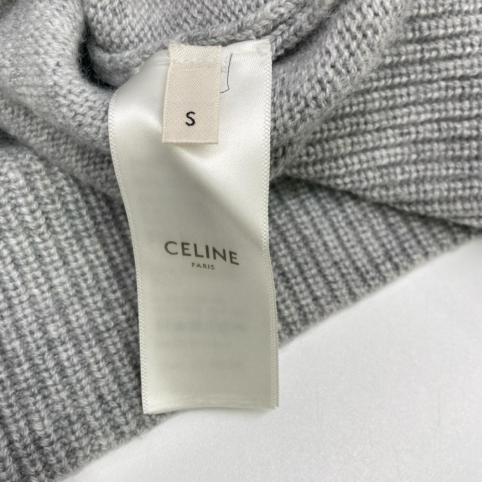 CELINE セリーヌ 2A00O152I グレー エディ期 カシミヤ グルメット カーディガン トップス
