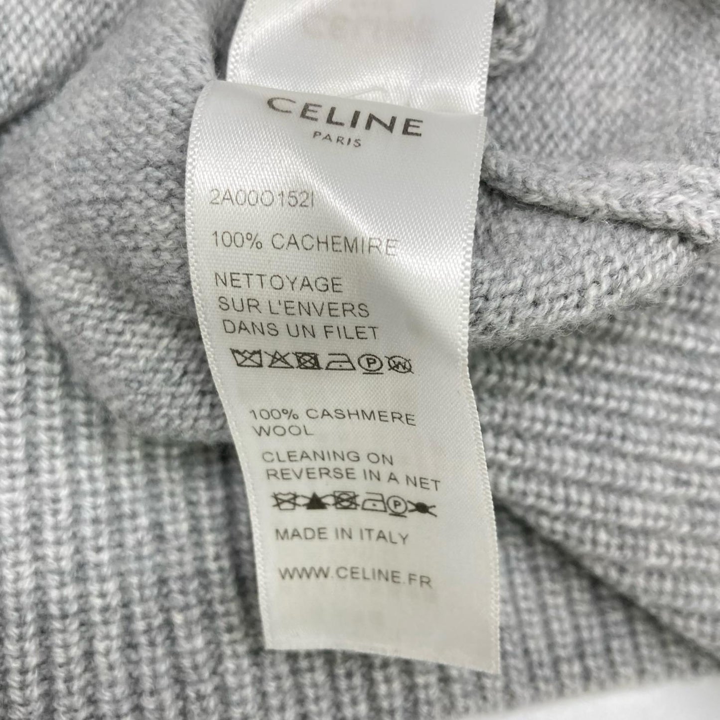 CELINE セリーヌ 2A00O152I グレー エディ期 カシミヤ グルメット カーディガン トップス