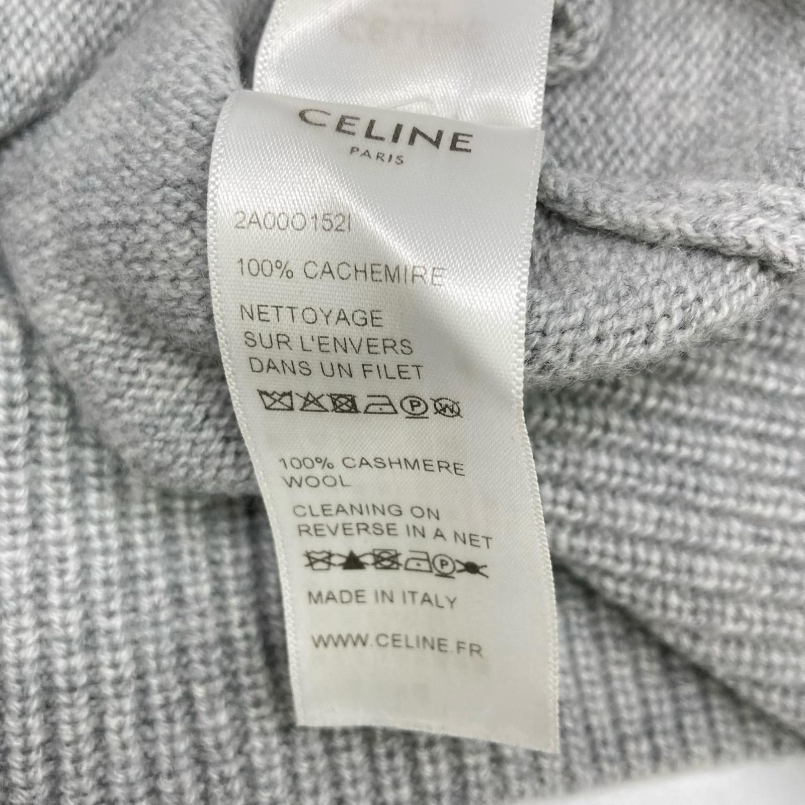 CELINE セリーヌ 2A00O152I グレー エディ期 カシミヤ グルメット カーディガン トップス