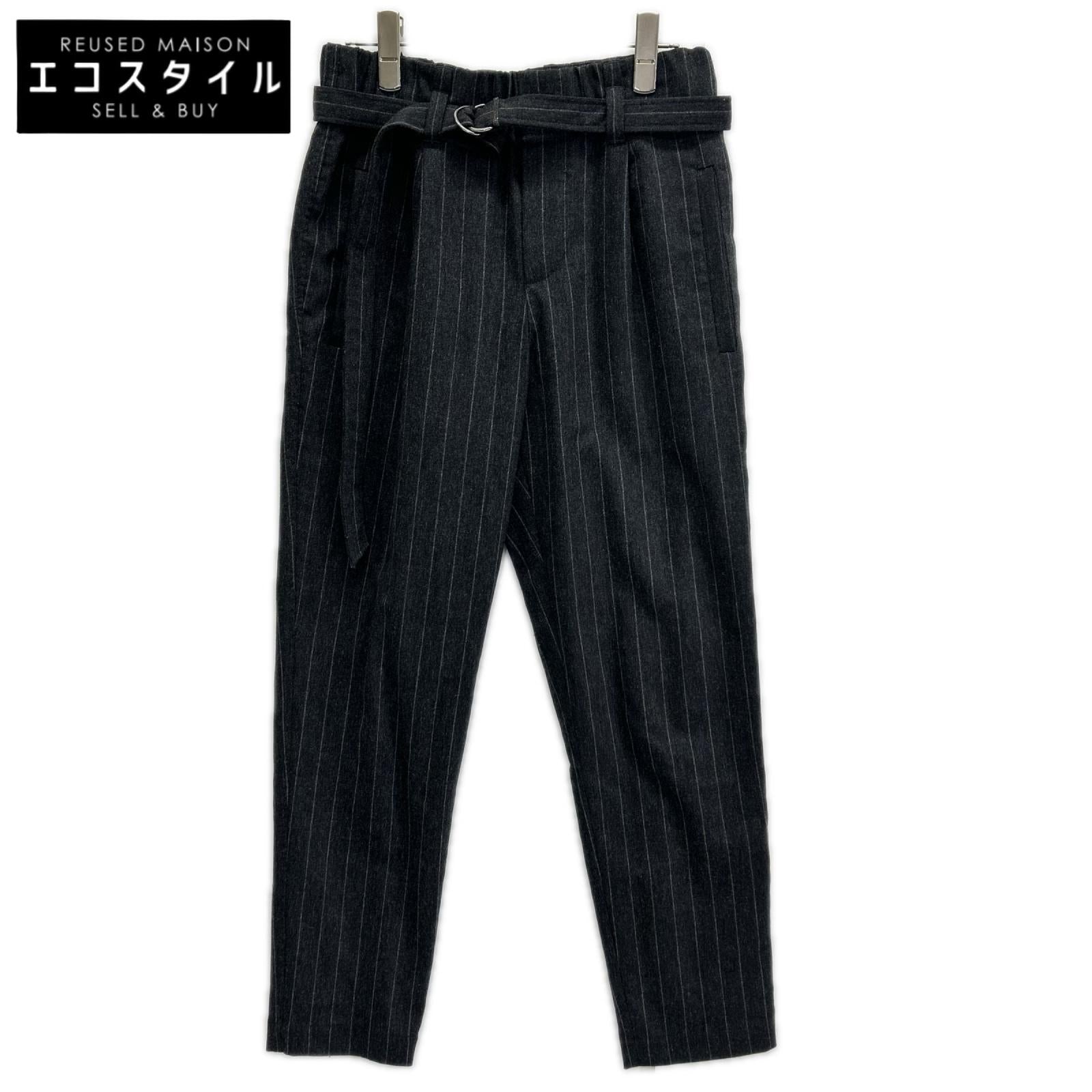 BRUNELLO CUCINELLI ブルネロクチネリ MB083P8176 チャコールグレー ストライプ ファインウール トラウザーズパンツ ボトムス
