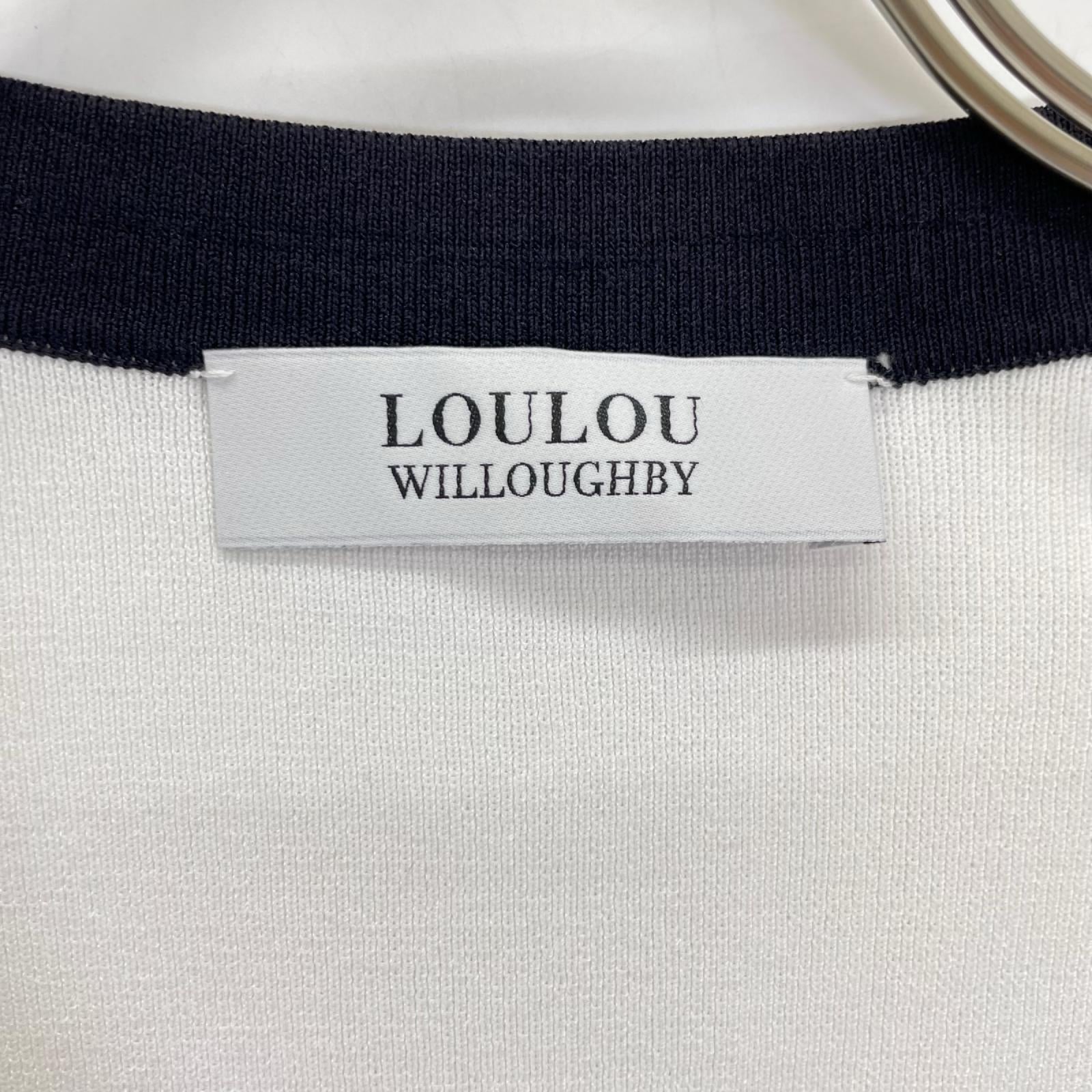 Loulou Willoughby ルルウィルビー ホワイト バイカラーコンパクトカーディガン トップス