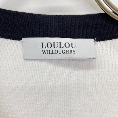 Loulou Willoughby ルルウィルビー ホワイト バイカラーコンパクトカーディガン トップス