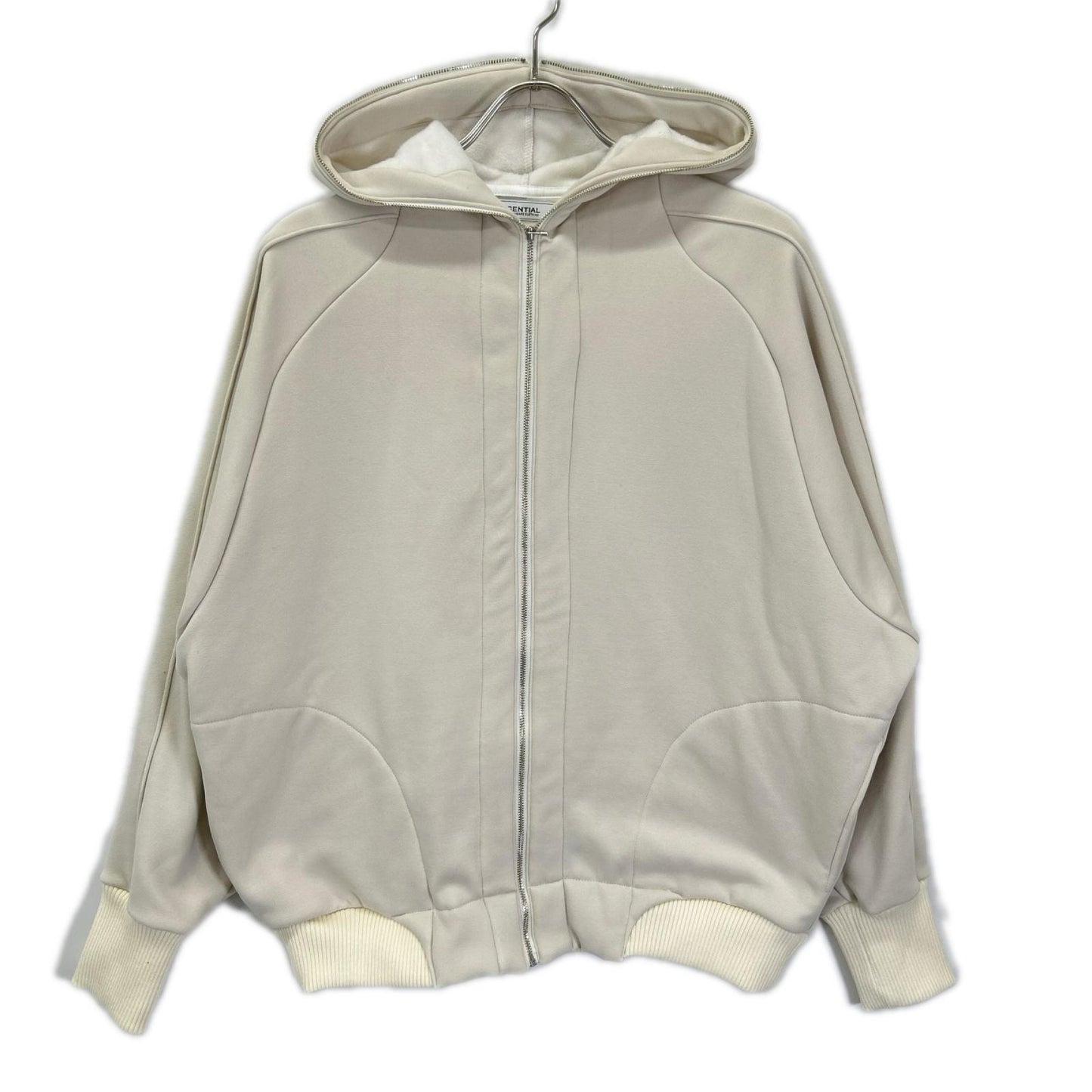 ESSENTIAL エッセンシャル ホワイト LONG STAPLE cotton bomber ジップパーカー トップス