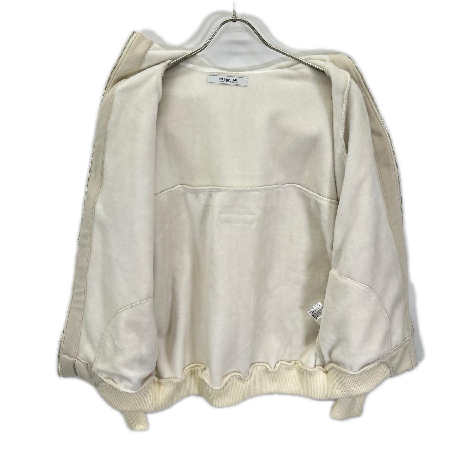 ESSENTIAL エッセンシャル ホワイト LONG STAPLE cotton bomber ジップパーカー トップス