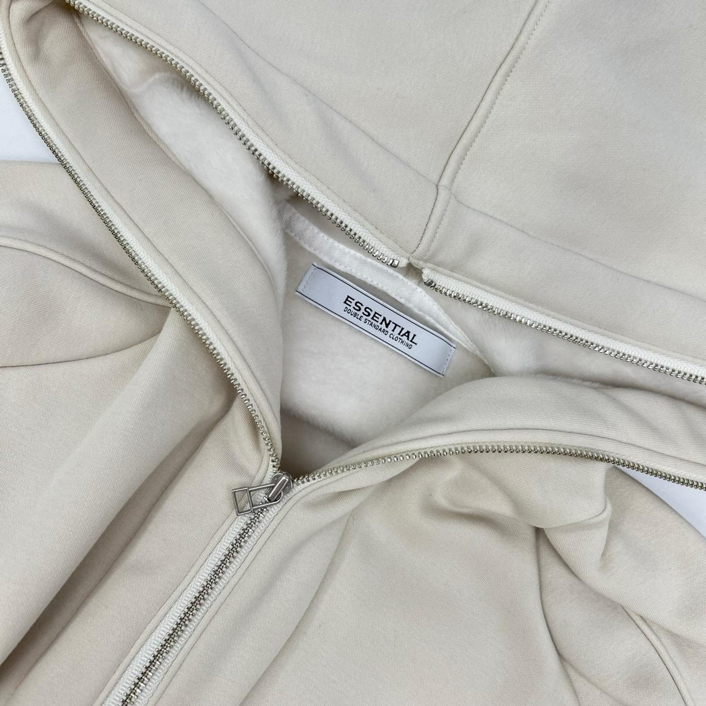 ESSENTIAL エッセンシャル ホワイト LONG STAPLE cotton bomber ジップパーカー トップス