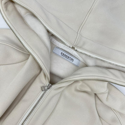 ESSENTIAL エッセンシャル ホワイト LONG STAPLE cotton bomber ジップパーカー トップス