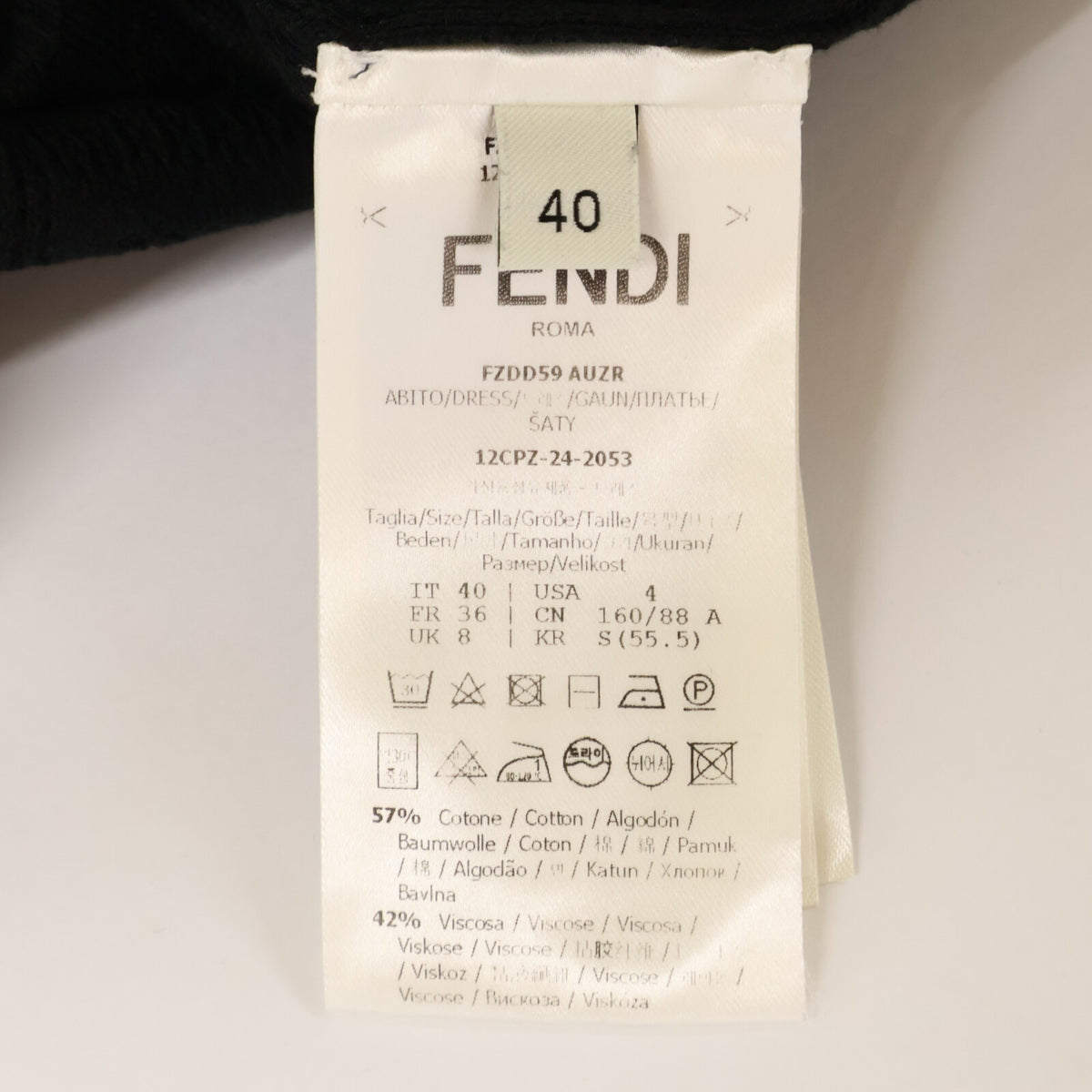 FENDI フェンディ 【美品/国内正規/24年製】FZDD59 ズッカ柄 ショートスリーブミディドレス/ ワンピース