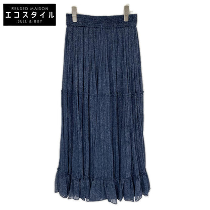 DOUBLE STANDARD CLOTHING ダブルスタンダードクロージング 25AW ネイビー プリント デニム調プリントスカート スカート