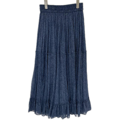 DOUBLE STANDARD CLOTHING ダブルスタンダードクロージング 25AW ネイビー プリント デニム調プリントスカート スカート