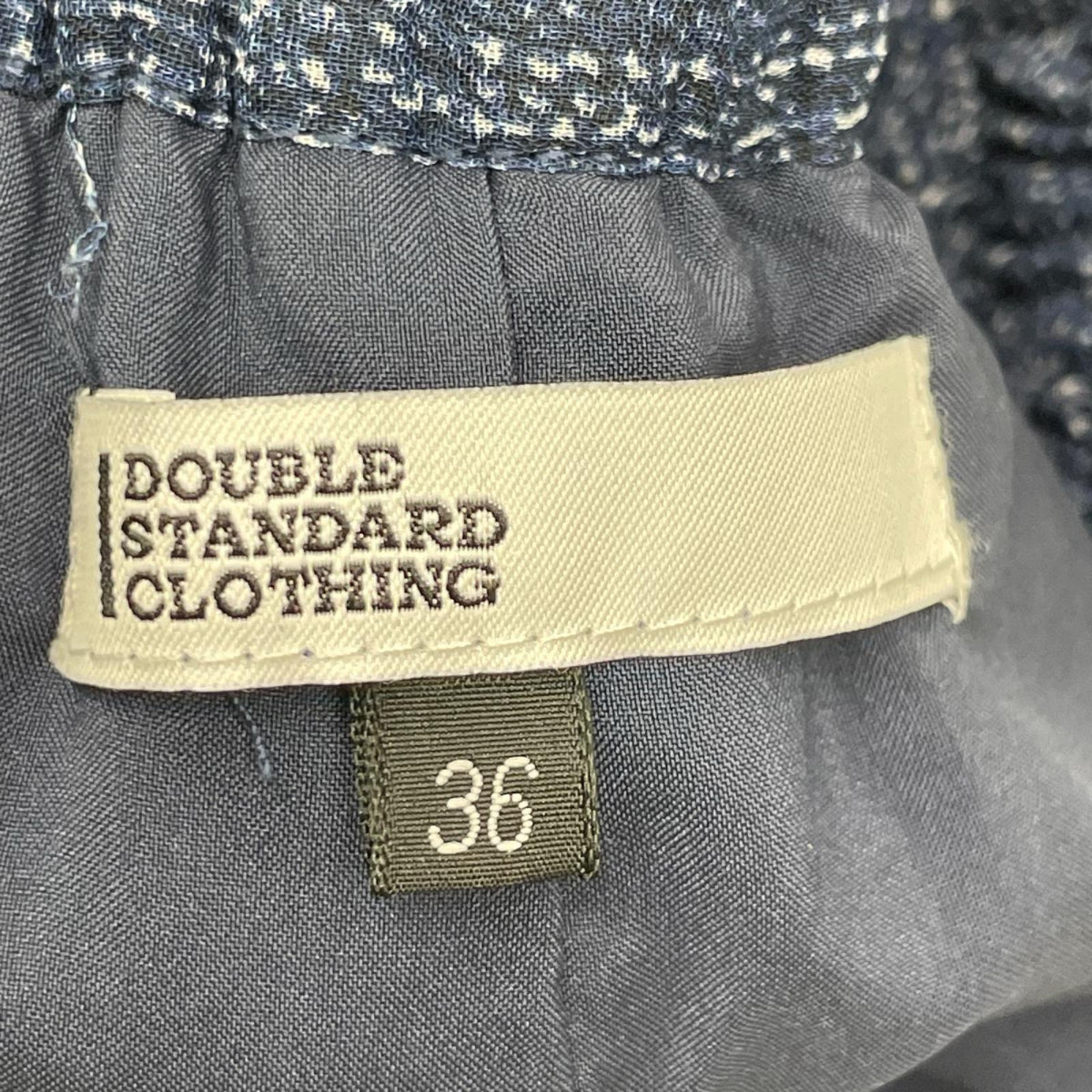 DOUBLE STANDARD CLOTHING ダブルスタンダードクロージング 25AW ネイビー プリント デニム調プリントスカート スカート