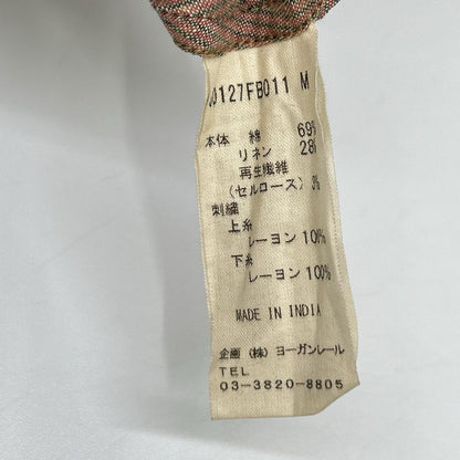JURGEN LEHL ヨーガンレール J0127FB011 22年 インド製 ブラウン コットンリネンストライプ ブラウス トップス