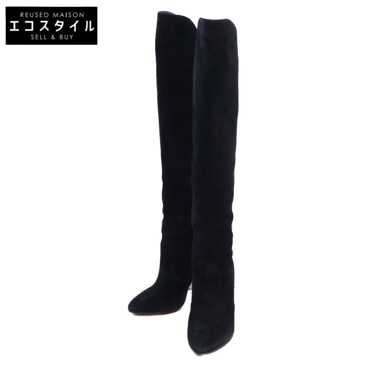 CHRISTIAN LOUBOUTIN クリスチャンルブタン 3201081 ブラック Eleonor Botta 100 Arabica OTK Knee HighHeelBoot シューズ