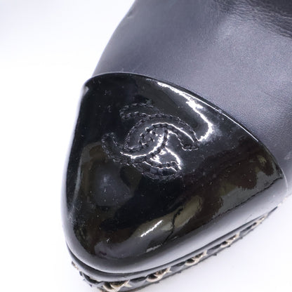 CHANEL シャネル G30008 ココマーク チェーン装飾 レザー ブーティ シューズ