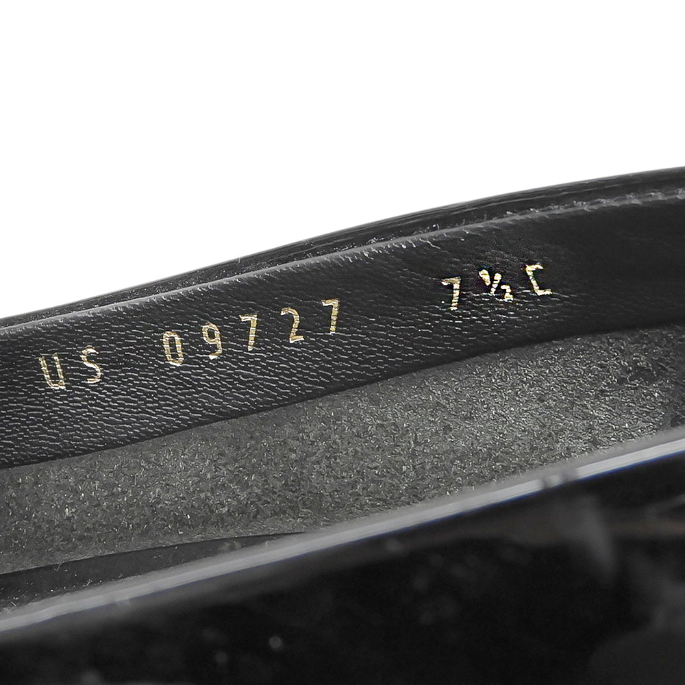 SalvatoreFerragamo サルバトーレフェラガモ パテントレザー モザイクビジュー ヴァラリボン パンプス シューズ ブラック 7 1/2C 09727 シューズ