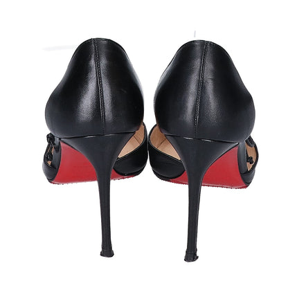 CHRISTIAN LOUBOUTIN クリスチャンルブタン ブラック サイドリボン ポインテッドトゥ パンプス シューズ