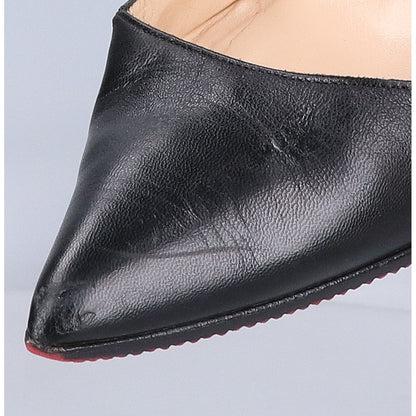 CHRISTIAN LOUBOUTIN クリスチャンルブタン ブラック サイドリボン ポインテッドトゥ パンプス シューズ