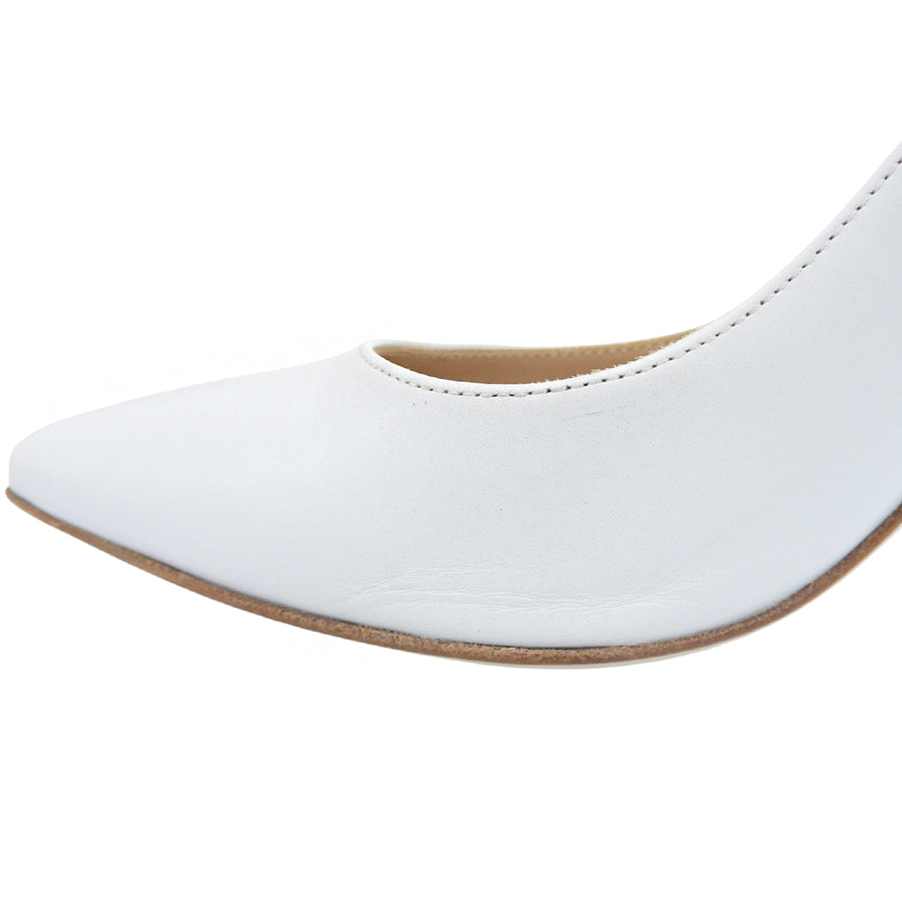 GIANVITOROSSI ジャンヴィトロッシ 美品 GIANVITO 80 カーフ ヒール パンプス シューズ レディース 白 ホワイト 34 24580 69826 シューズ