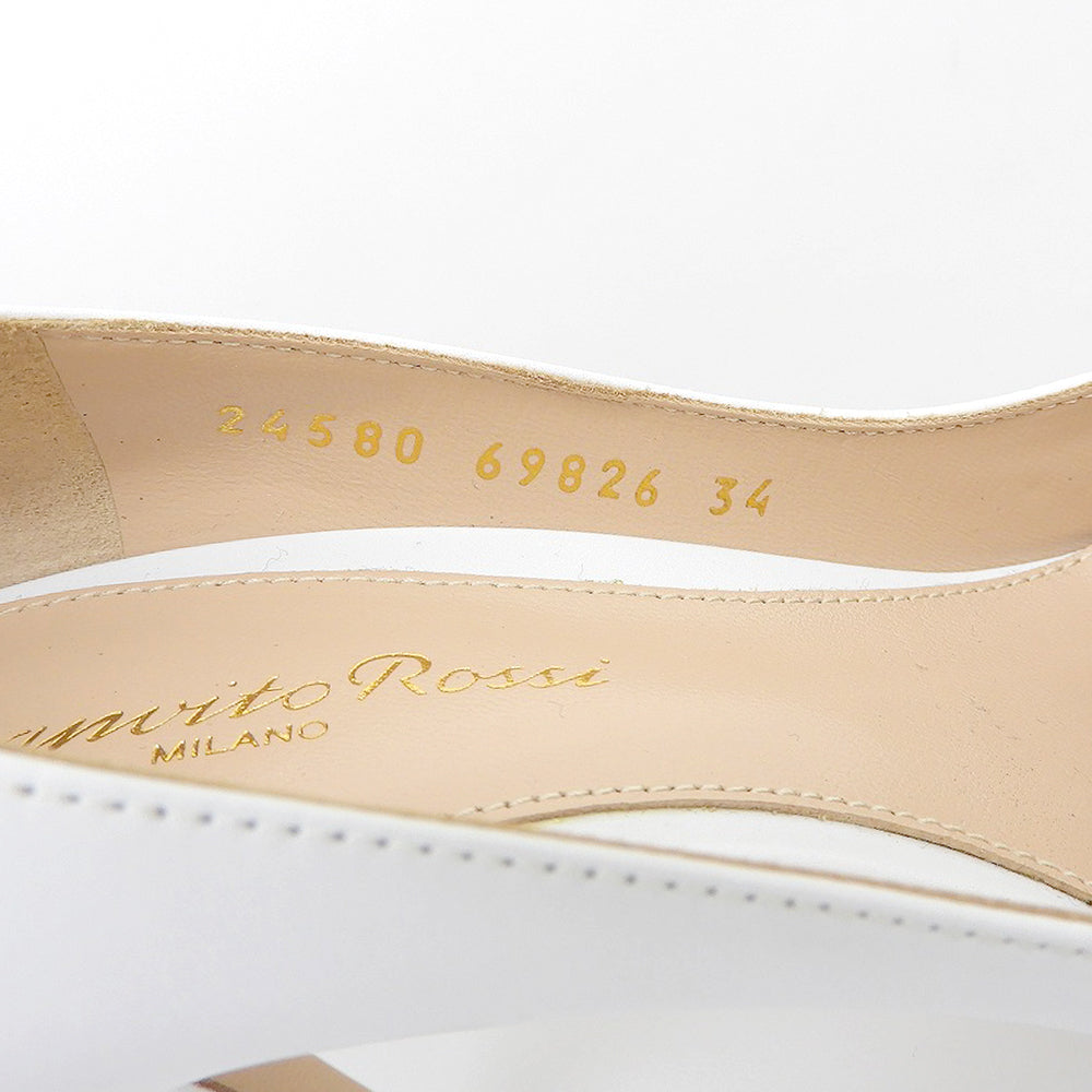 GIANVITOROSSI ジャンヴィトロッシ 美品 GIANVITO 80 カーフ ヒール パンプス シューズ レディース 白 ホワイト 34 24580 69826 シューズ