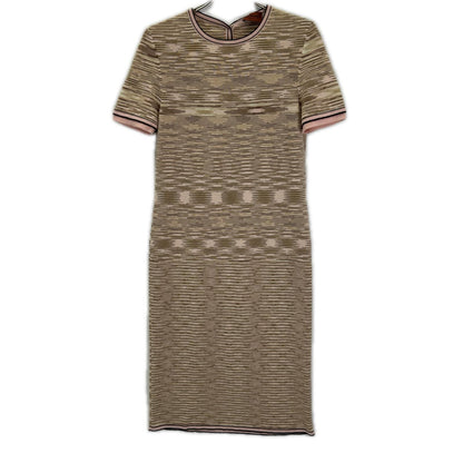 MISSONI ミッソーニ ブラウン系 ウールナイロン ボーダー ニット ワンピース ワンピース