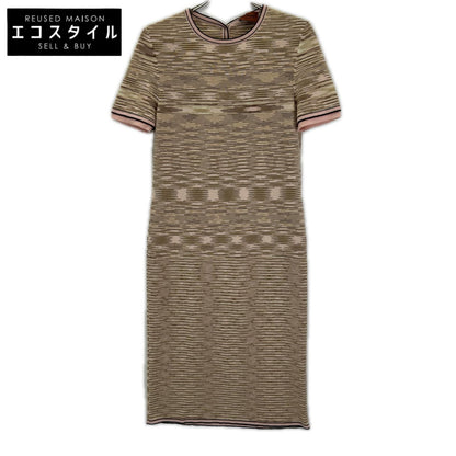 MISSONI ミッソーニ ブラウン系 ウールナイロン ボーダー ニット ワンピース ワンピース