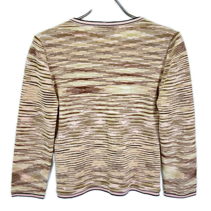 MISSONI ミッソーニ ブラウン系 ウールナイロン ボーダー ニット プルオーバー トップス