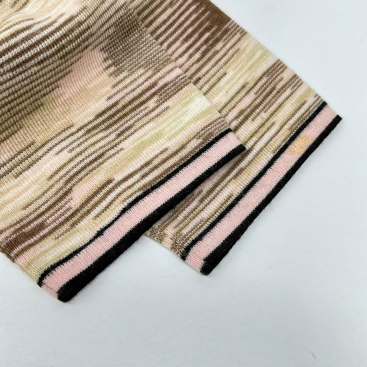 MISSONI ミッソーニ ブラウン系 ウールナイロン ボーダー ニット プルオーバー トップス