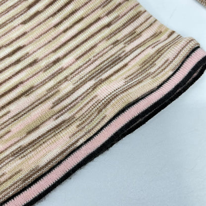 MISSONI ミッソーニ ブラウン系 ウールナイロン ボーダー ニット プルオーバー トップス