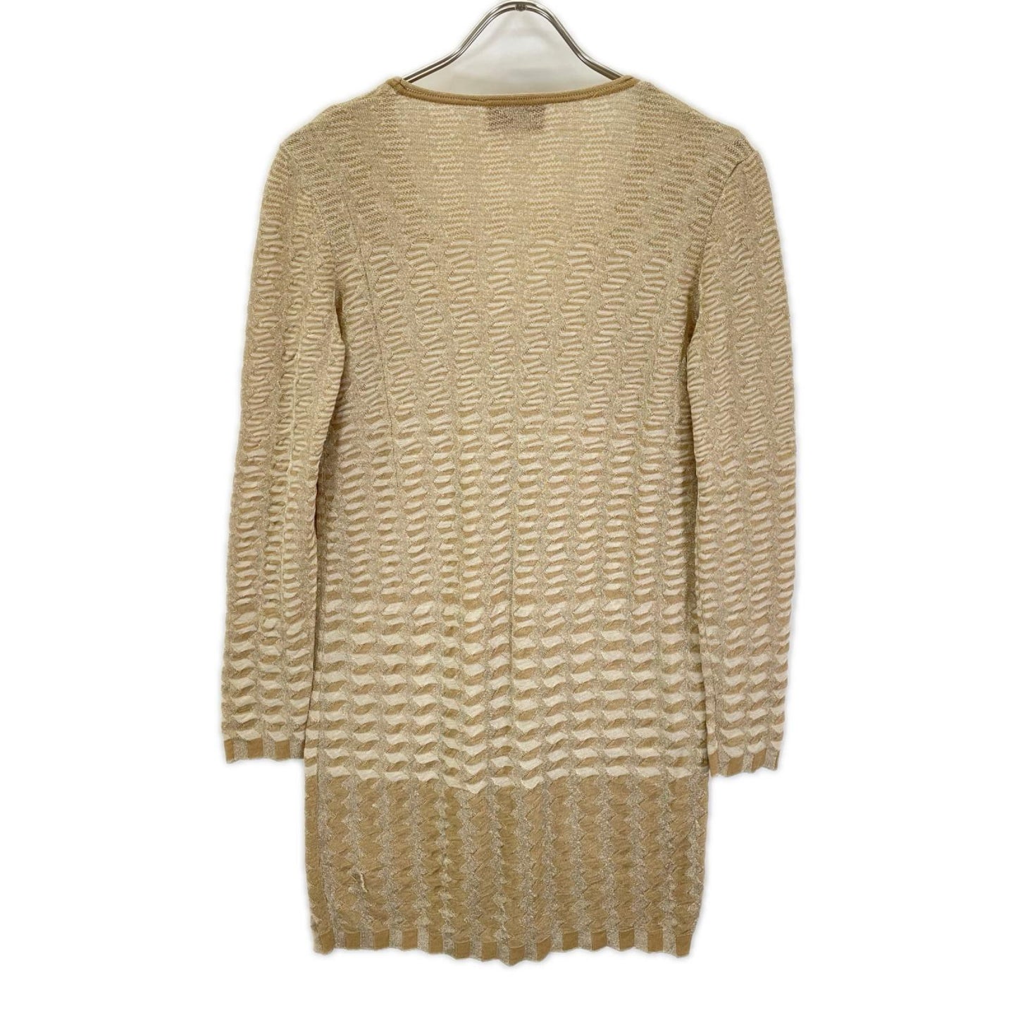 MISSONI ミッソーニ ベージュ ウールナイロン ボーダー ワンピース ワンピース