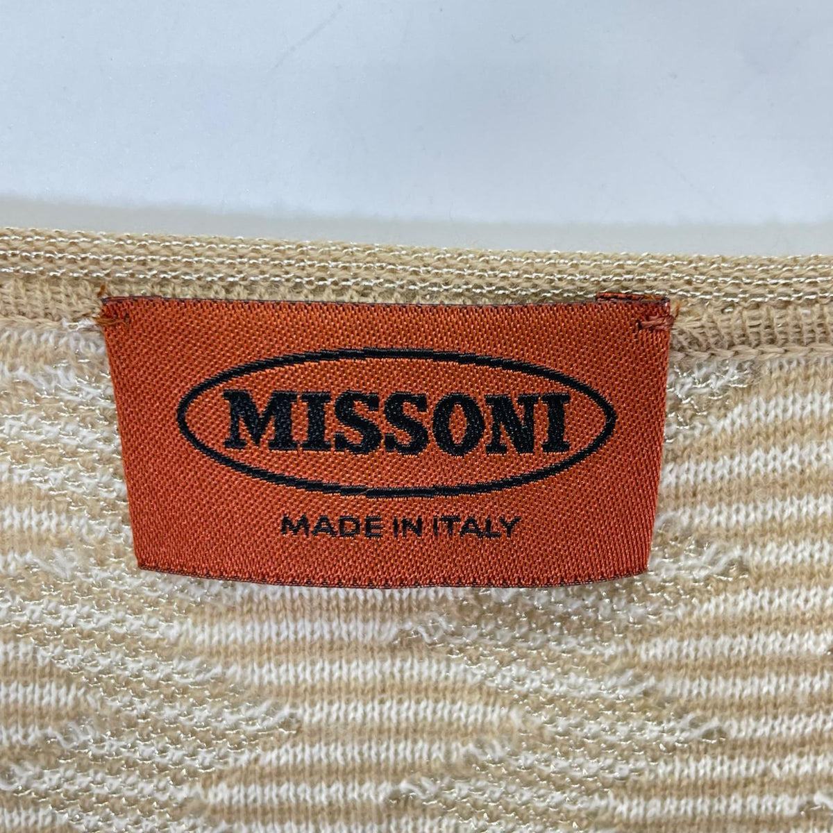MISSONI ミッソーニ ベージュ ウールナイロン ボーダー ワンピース ワンピース