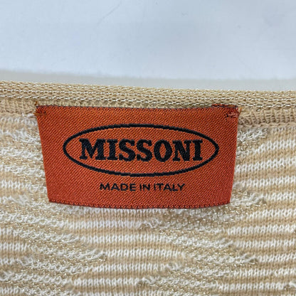 MISSONI ミッソーニ ベージュ ウールナイロン ボーダー ワンピース ワンピース