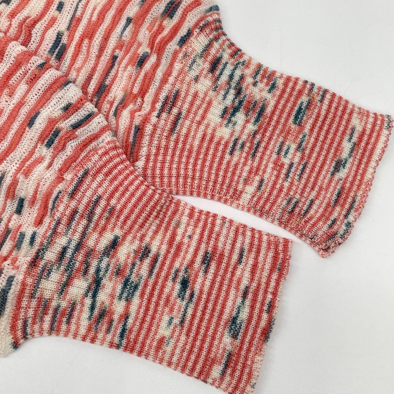 MISSONI ミッソーニ レッド系 ウール ボーダー Vネック セーター トップス