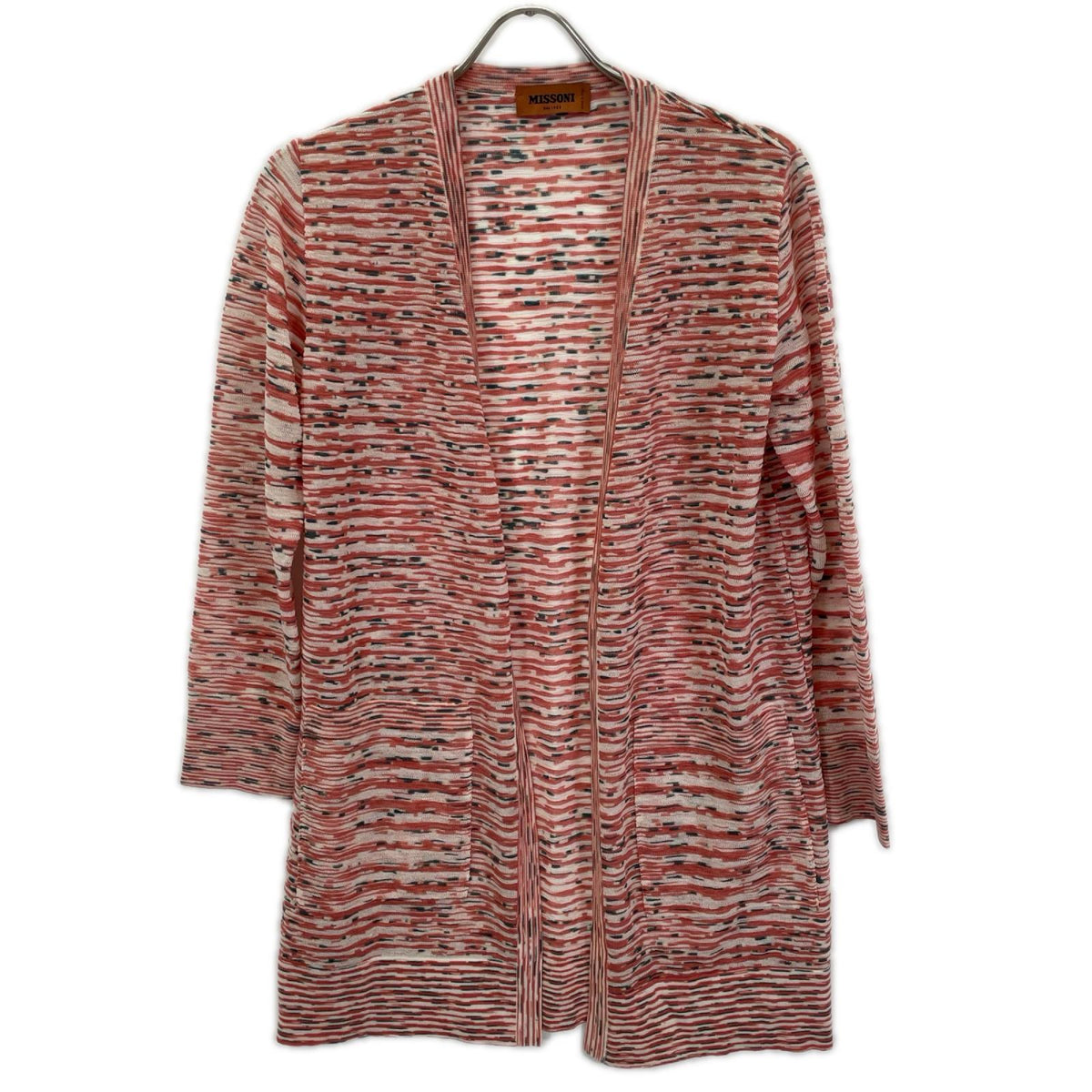 MISSONI ミッソーニ レッド系 ウール ボーダー ロング カーディガン トップス