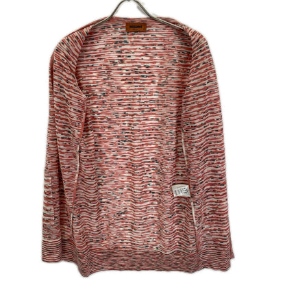 MISSONI ミッソーニ レッド系 ウール ボーダー ロング カーディガン トップス