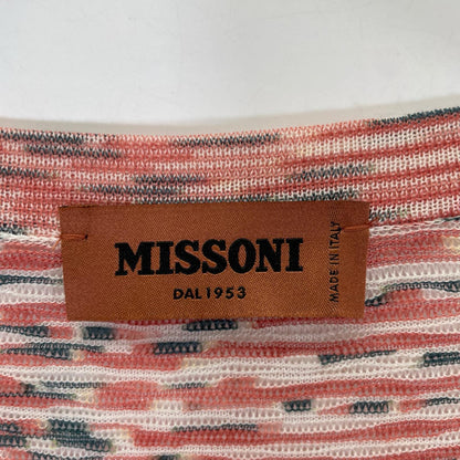 MISSONI ミッソーニ レッド系 ウール ボーダー ロング カーディガン トップス