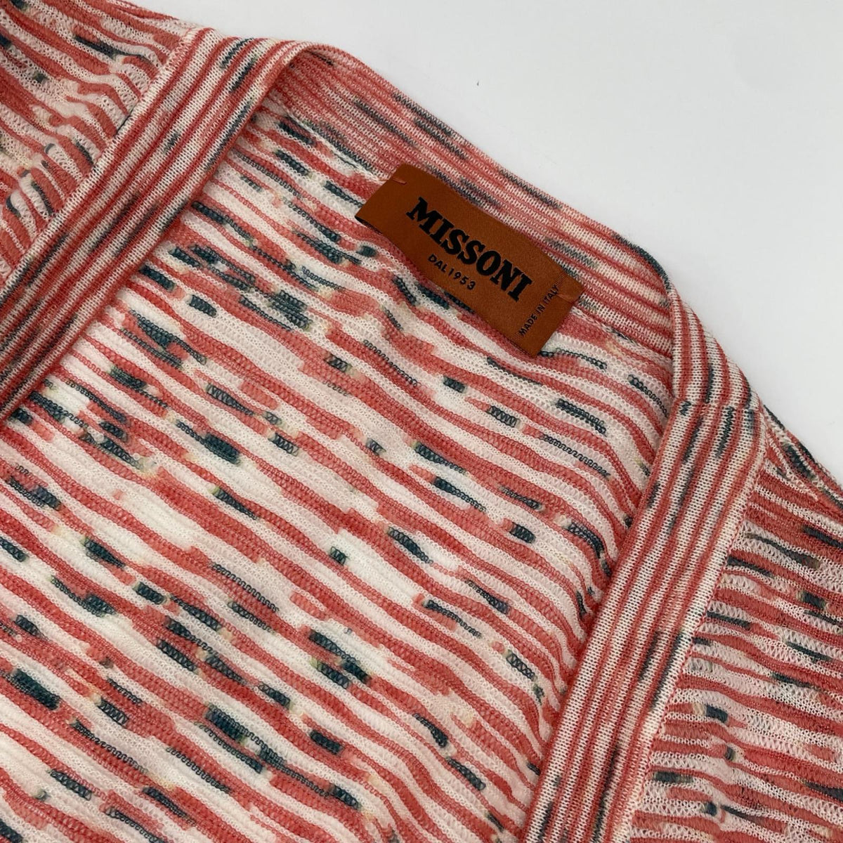 MISSONI ミッソーニ レッド系 ウール ボーダー ロング カーディガン トップス