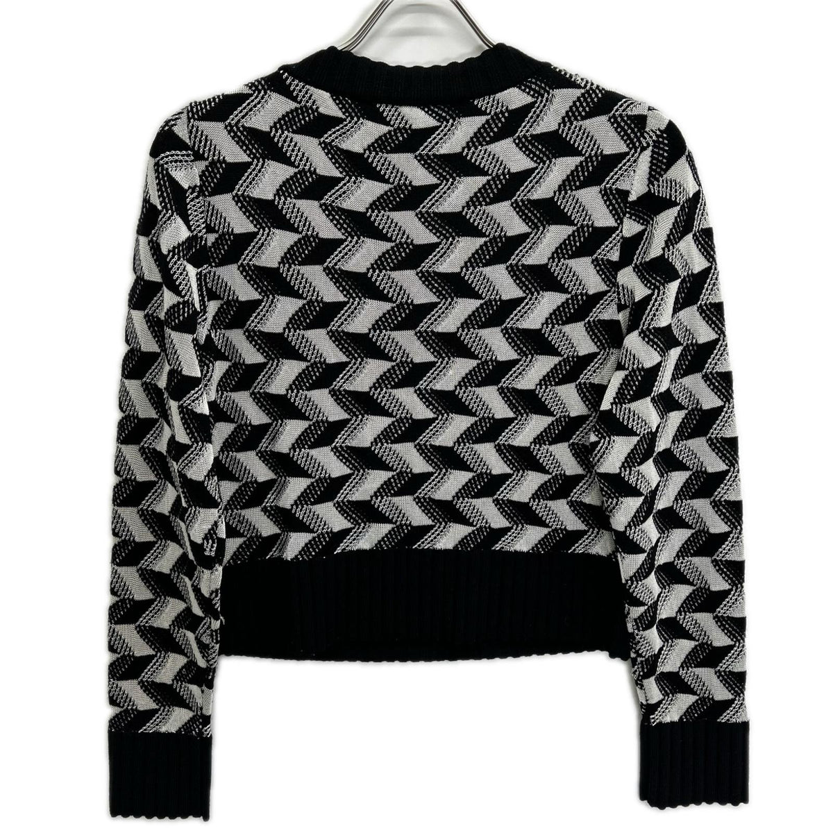 MISSONI ミッソーニ ブラック×ホワイト ウール混 幾何学柄 セーター トップス