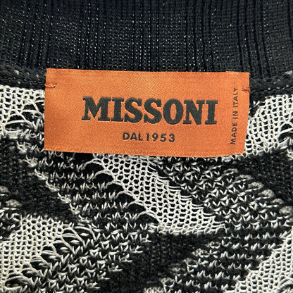 MISSONI ミッソーニ ブラック×ホワイト ウール混 幾何学柄 セーター トップス