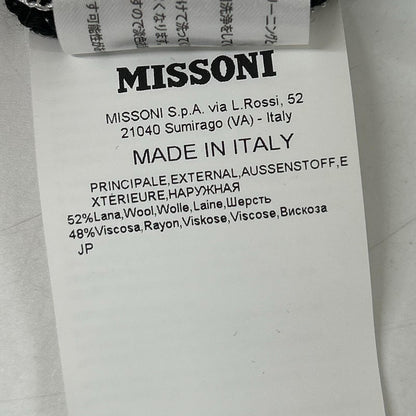 MISSONI ミッソーニ ブラック×ホワイト ウール混 幾何学柄 セーター トップス