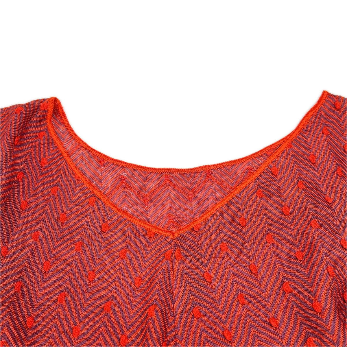 MISSONI ミッソーニ レッド系 リネンコットン混 ジグザグ柄 ワンピース ワンピース