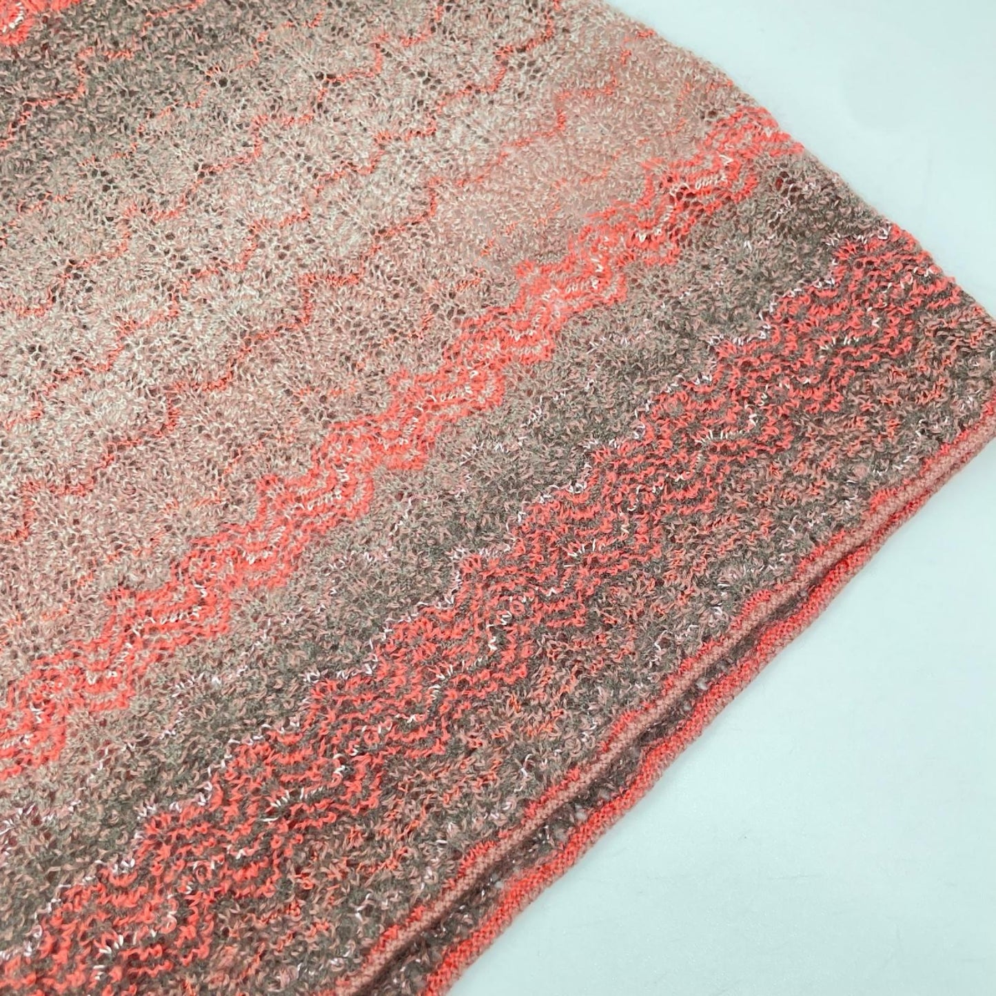MISSONI ミッソーニ ピンク×グレー ウールレーヨン ニット レース ワンピース ワンピース