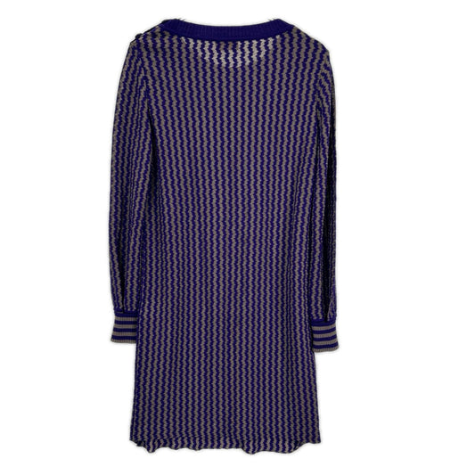 MISSONI ミッソーニ OPMDLW0010 パープル ウールレーヨン 幾何学柄 ニット ワンピース ワンピース