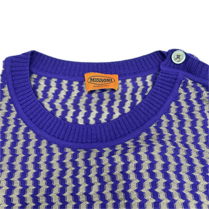 MISSONI ミッソーニ OPMDLW0010 パープル ウールレーヨン 幾何学柄 ニット ワンピース ワンピース
